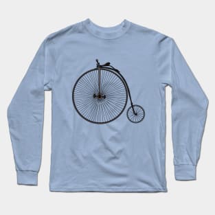 High wheel bicycle cartoon illustration Long Sleeve T-Shirt